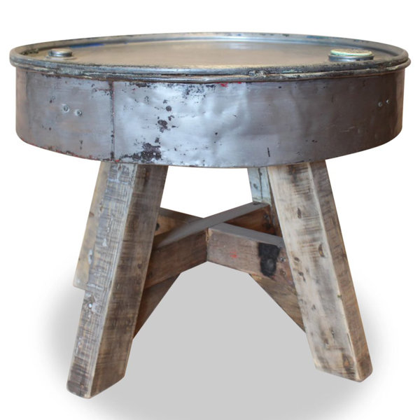 Williston Coffee Table Mixed Recycled Wood 60x45 cm Silver